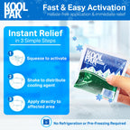 Koolpak Compact Instant Cold Ice Packs - 15x15cm - Pack of 10 - Disposable First Aid Injury Relief Cold Compress - Damaged Box