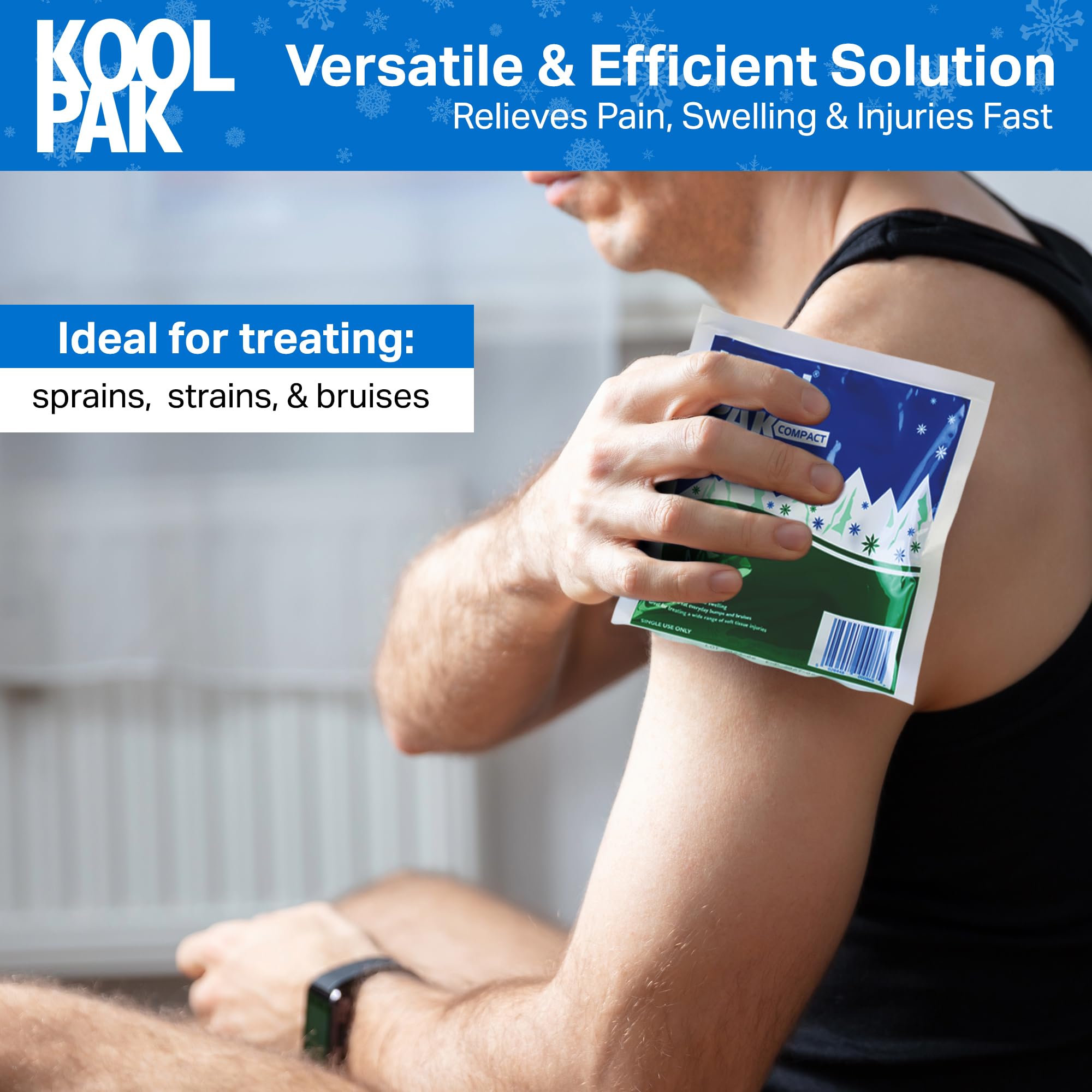 Koolpak Compact Instant Cold Ice Packs - 15x15cm - Pack of 10 - Disposable First Aid Injury Relief Cold Compress - Damaged Box