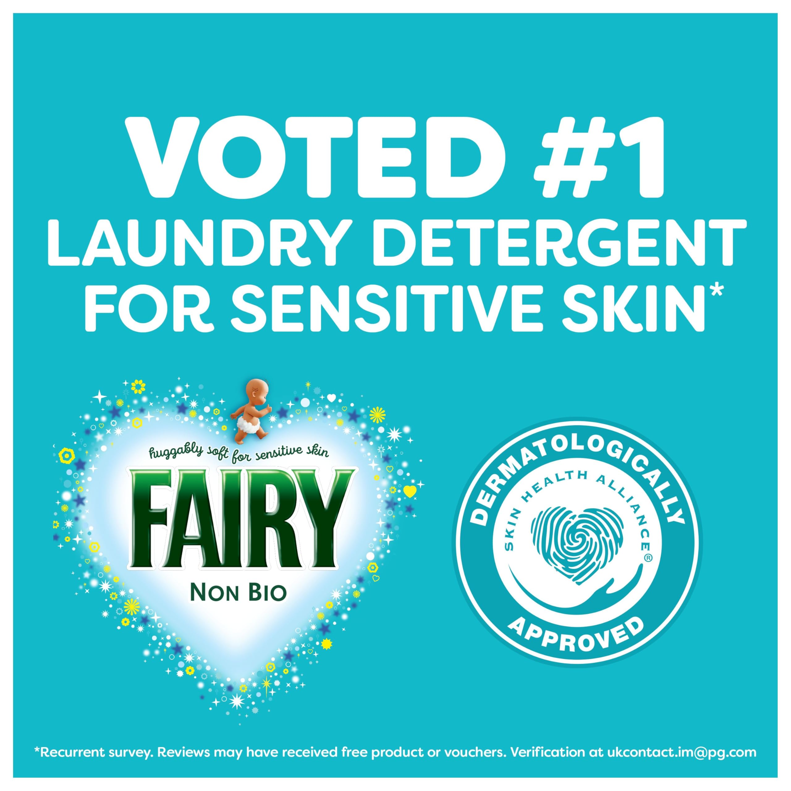 Fairy Non Bio Platinum Washing Pods - Extra Stain Removal Laundry Detergent - 132 Count (44 Pods x 3 Packs) - Damaged Box