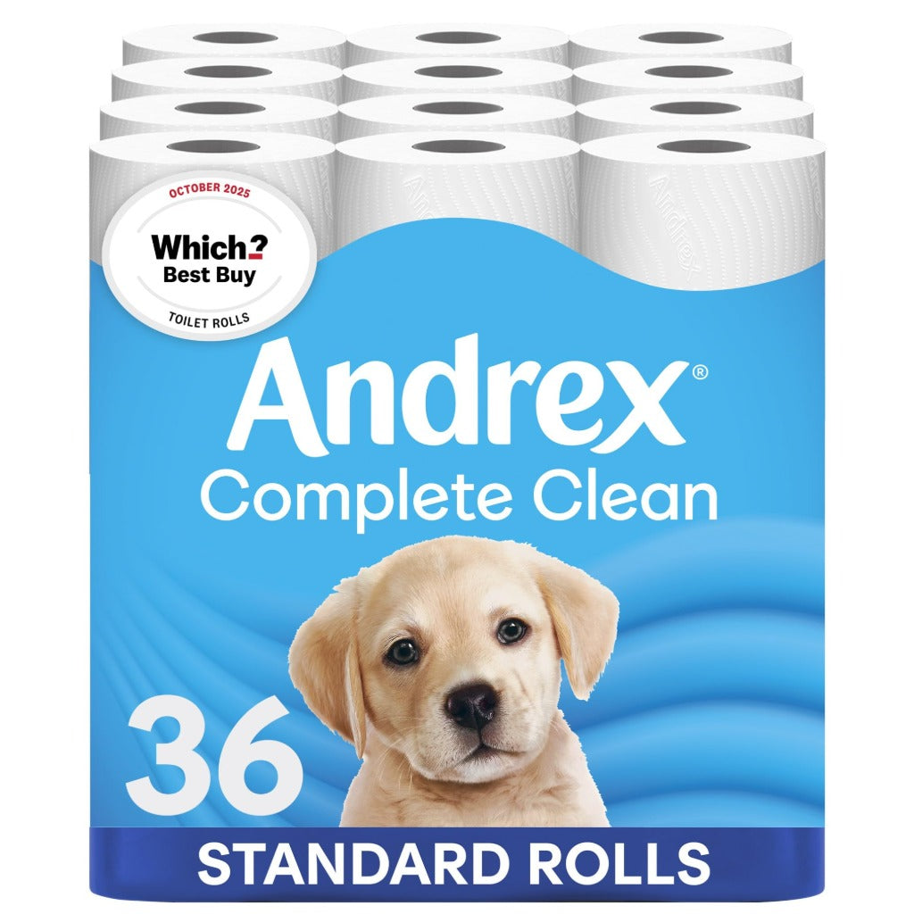 Andrex Complete Clean Toilet Roll - 36 Toilet Rolls - Damaged Box