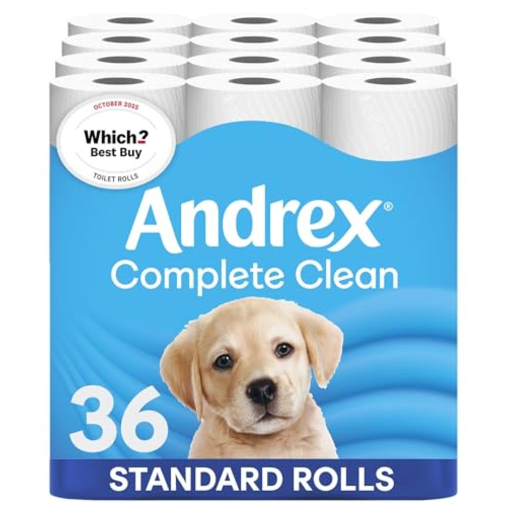 Andrex Complete Clean Toilet Roll - 36 Toilet Rolls - Damaged Box