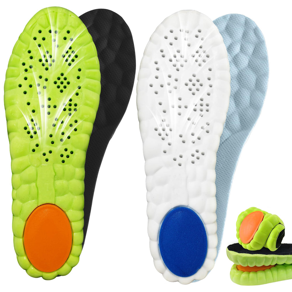 AIKUSICK Memory Foam Insoles - 2 Pair 4D Cloud Arch Support Shoe Inserts - Trim to Fit Foot Pain Relief - Very Good