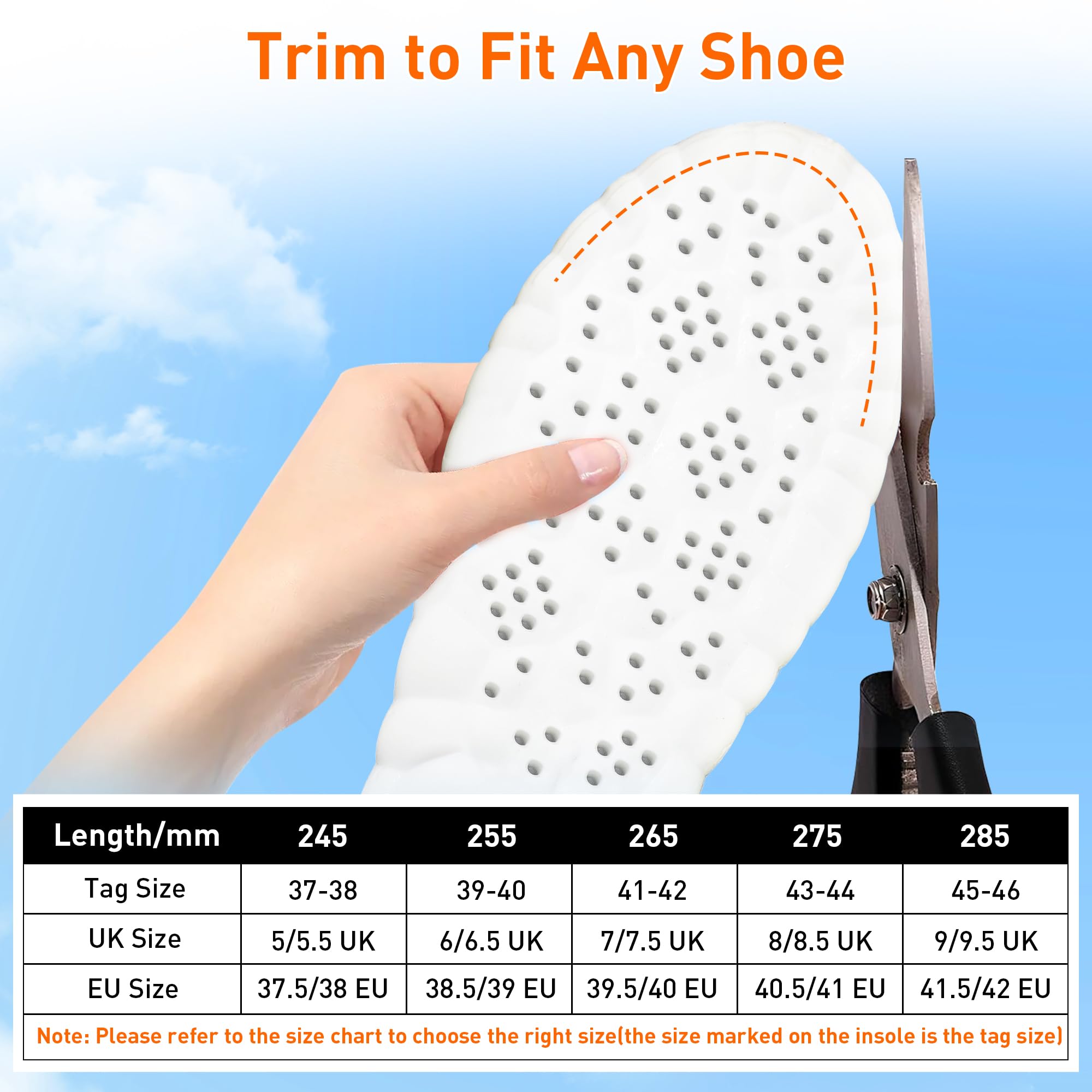 AIKUSICK Memory Foam Insoles - 2 Pair 4D Cloud Arch Support Shoe Inserts - Trim to Fit Foot Pain Relief - Very Good