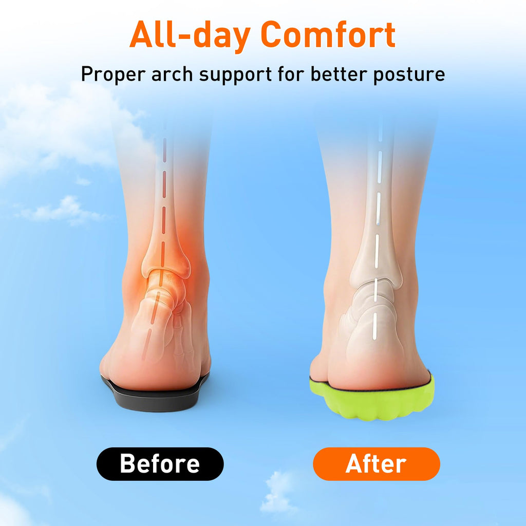 AIKUSICK Memory Foam Insoles - 2 Pair 4D Cloud Arch Support Shoe Inserts - Trim to Fit Foot Pain Relief - Very Good
