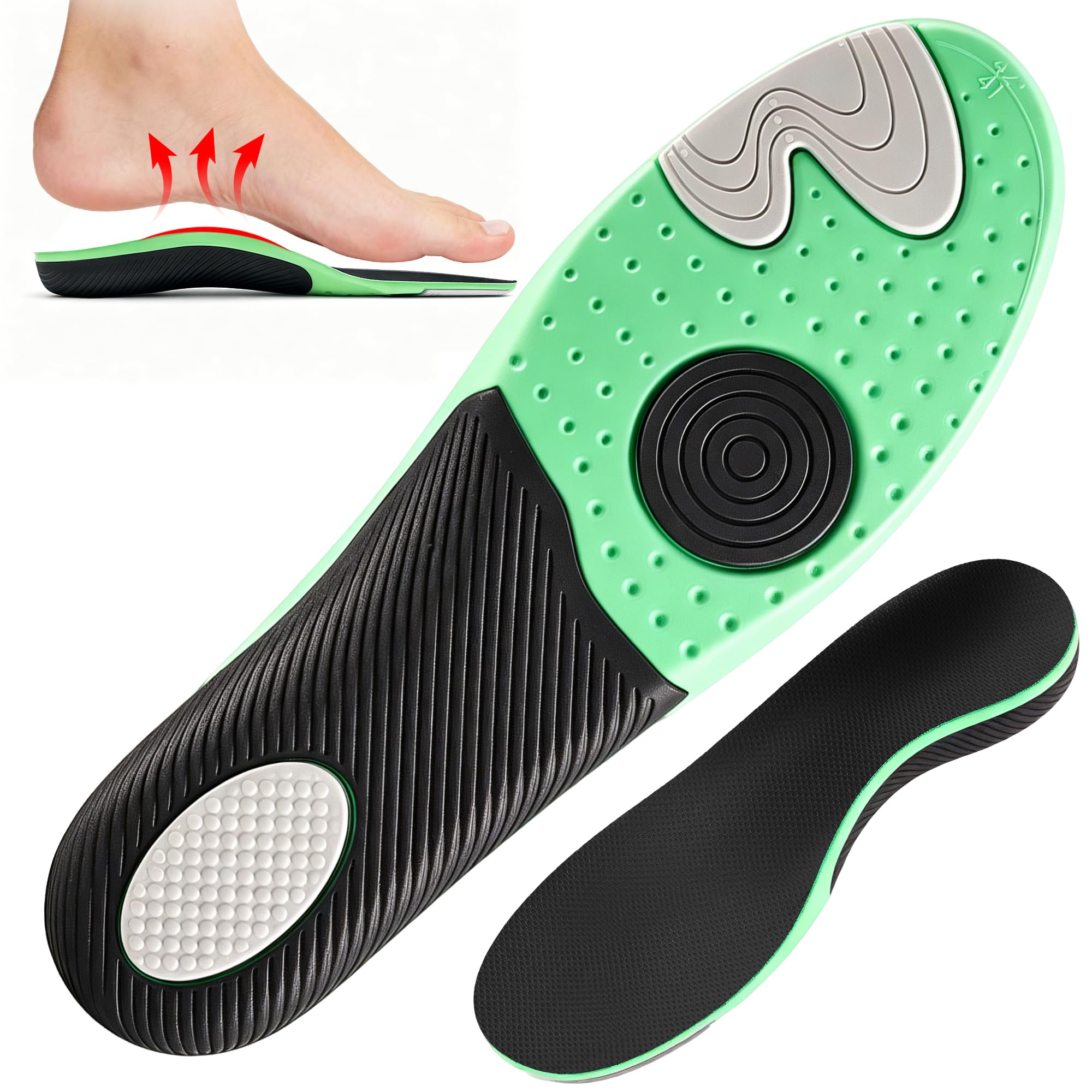 AIKUSICK Memory Foam Insoles - 2 Pair 4D Cloud Arch Support Shoe Inserts - Trim to Fit Foot Pain Relief - Very Good