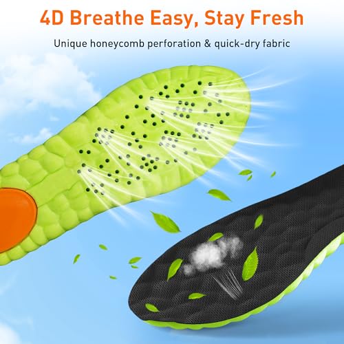 AIKUSICK Memory Foam Insoles - 2 Pair 4D Cloud Arch Support Shoe Inserts - Trim to Fit Foot Pain Relief - Very Good