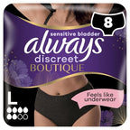 Always Discreet Pants Black Large L - 8 Count Incontinence Disposable Underwear - Damaged Box