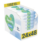 Pampers Harmonie Aqua Baby Wipes - Plastic Free, 99% Water - 24 Packs x 48 Wipes (1152 Total) - Pure Skin Protection - Damaged Box