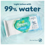 Pampers Harmonie Aqua Baby Wipes - Plastic Free, 99% Water - 24 Packs x 48 Wipes (1152 Total) - Pure Skin Protection - Damaged Box