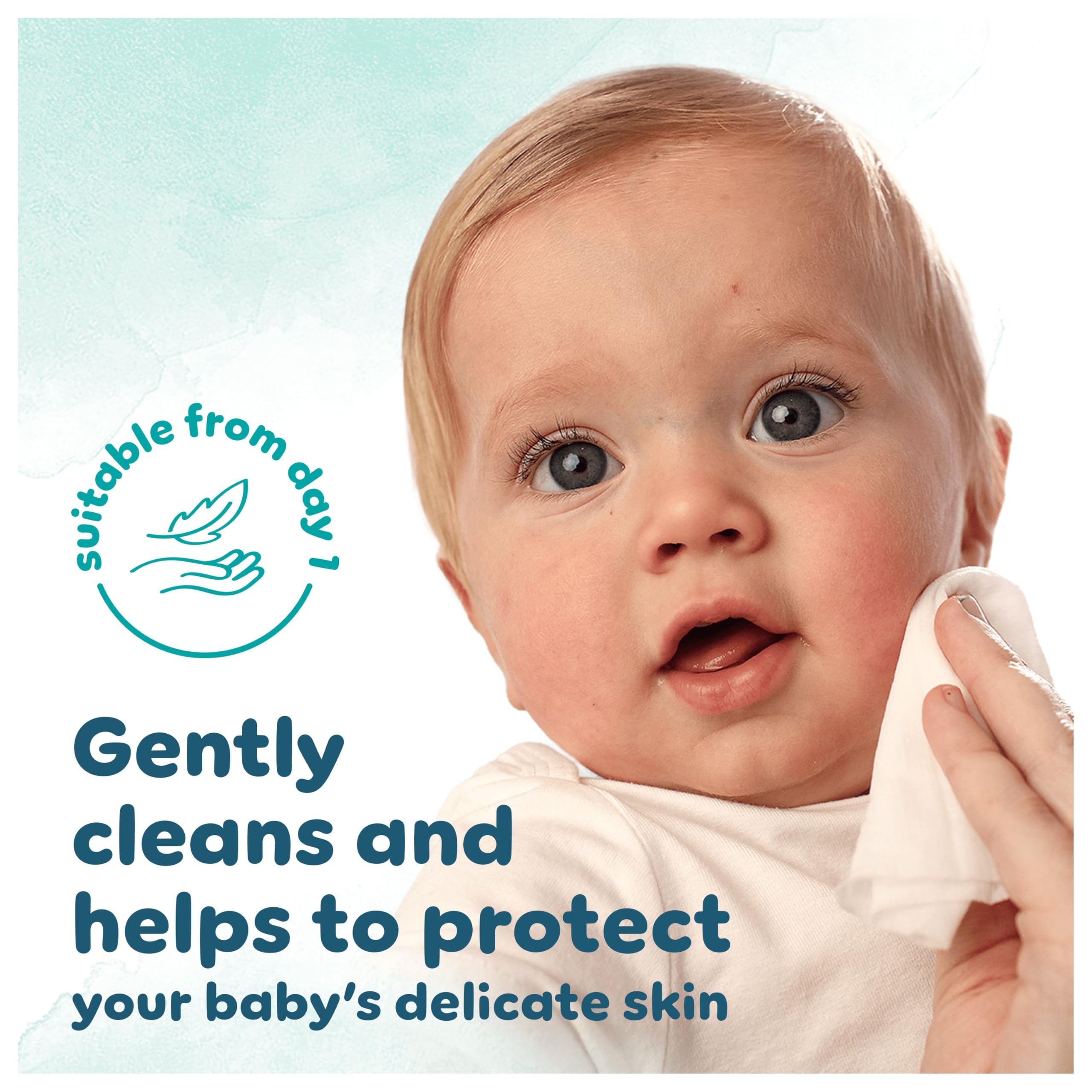 Pampers Harmonie Aqua Baby Wipes - Plastic Free, 99% Water - 24 Packs x 48 Wipes (1152 Total) - Pure Skin Protection - Damaged Box