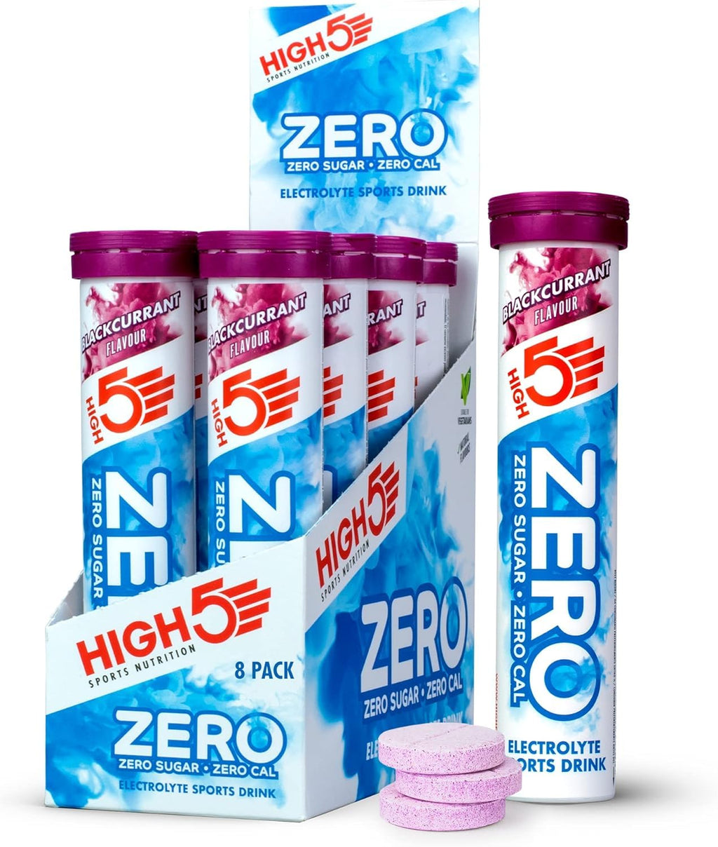 HIGH5 ZERO Electrolyte Tablet - Hydration Tablets Enhanced with Vitamin C - 0 Calories & Sugar Free - Boost Hydration, Performance & Wellness - Blackcurrant, 160 Tablets (20x, Pack of 8) - Damaged Box - BBE 02/2028