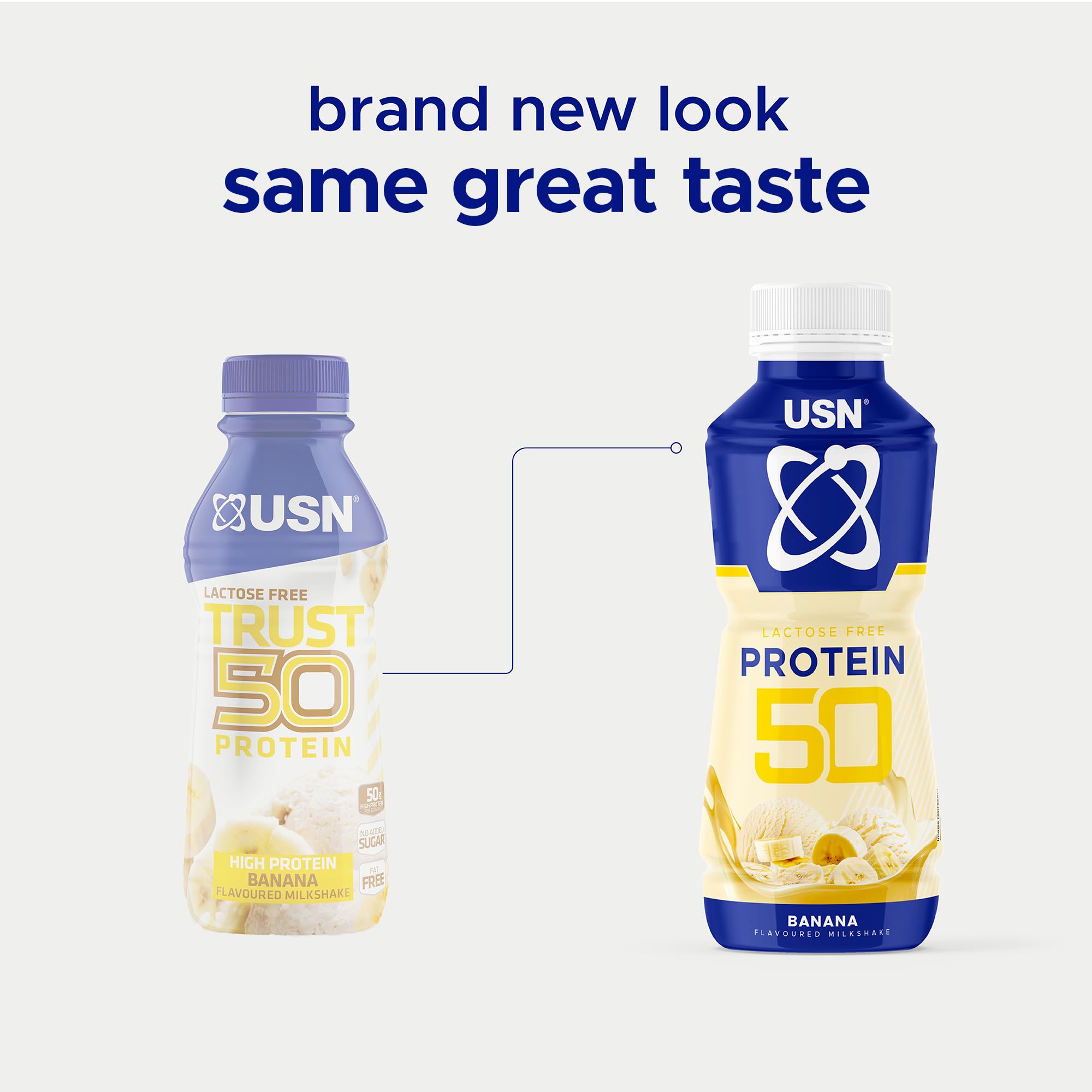 USN Protein 50 Ready-to-Drink High Protein Shake I Banana I 6 x 500ml - New - BBE 08/2026