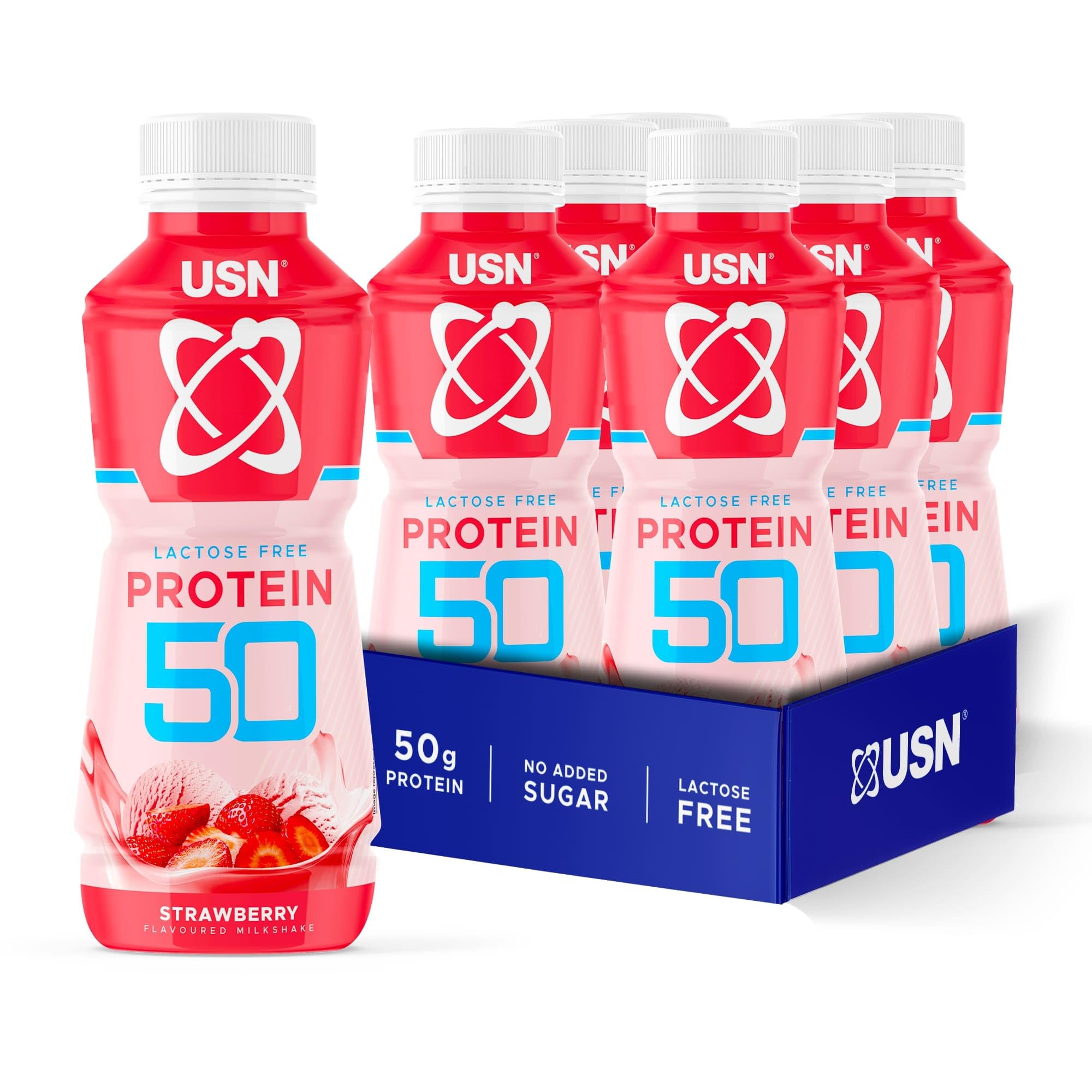 USN Protein 50 Ready-to-Drink High Protein Shake I Banana I 6 x 500ml - New - BBE 08/2026