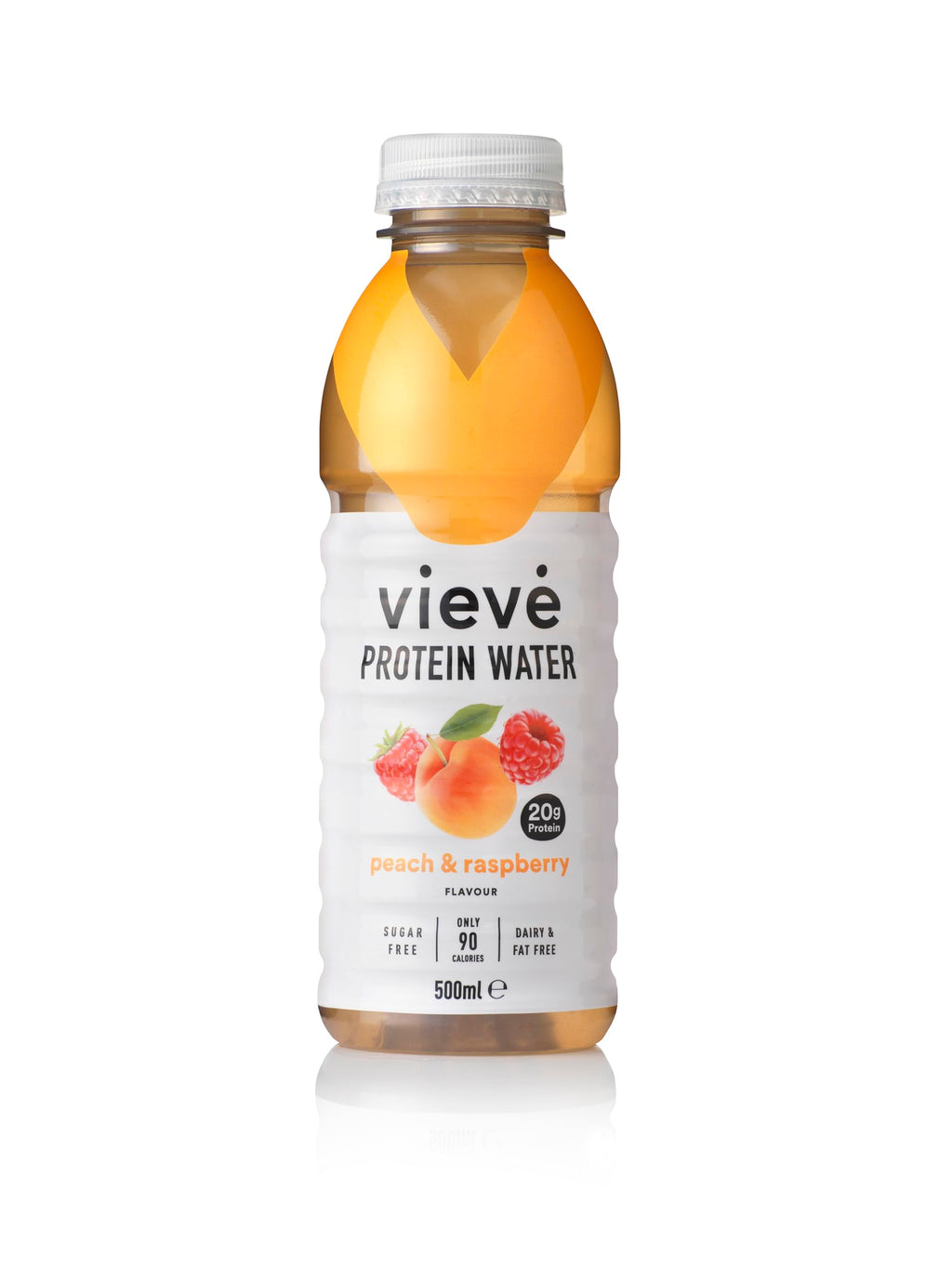 Vieve Protein Water 6x500ml - Peach & Raspberry | 20g Protein, Sugar Free, Fat Free & Dairy Free | A Ready to Drink Alternative to Protein Powders & Shakes | 6 Pack - Damaged Box - BBE 07/2026