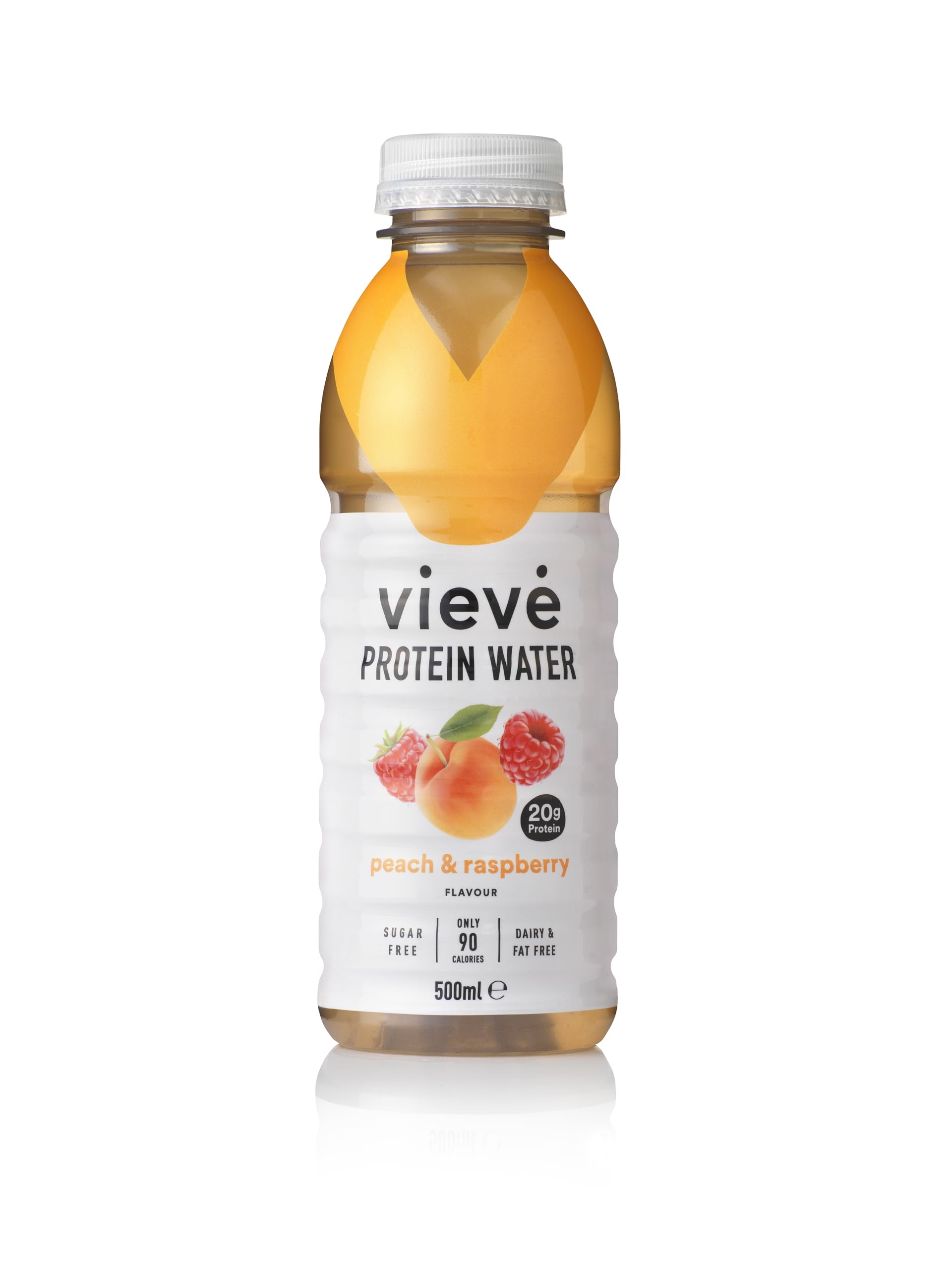 Vieve Protein Water 6x500ml - Peach & Raspberry | 20g Protein, Sugar Free, Fat Free & Dairy Free | A Ready to Drink Alternative to Protein Powders & Shakes | 6 Pack - Damaged Box - BBE 07/2026
