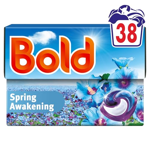 Bold Spring Awakening PODS Washing Liquid Laundry Detergent Capsules 38 Washes - Built-in Lenor Softener - Outdoor Freshness - Damaged Box