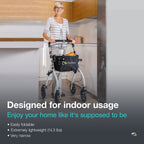 Helavo Narrow Walker - 23.6" Wide Indoor Mobility Aid with Tray - Compact Walking Frame - Damaged Box