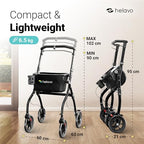 Helavo Narrow Walker - 23.6" Wide Indoor Mobility Aid with Tray - Compact Walking Frame - Damaged Box