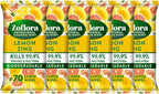 Zoflora Lemon Zing Wipes - Large Biodegradable Antibacterial Multi-Surface Disinfectant - 6 x 70 Pack - Kills 99.9% Bacteria & Viruses - Damaged Box - BBE 09/2027