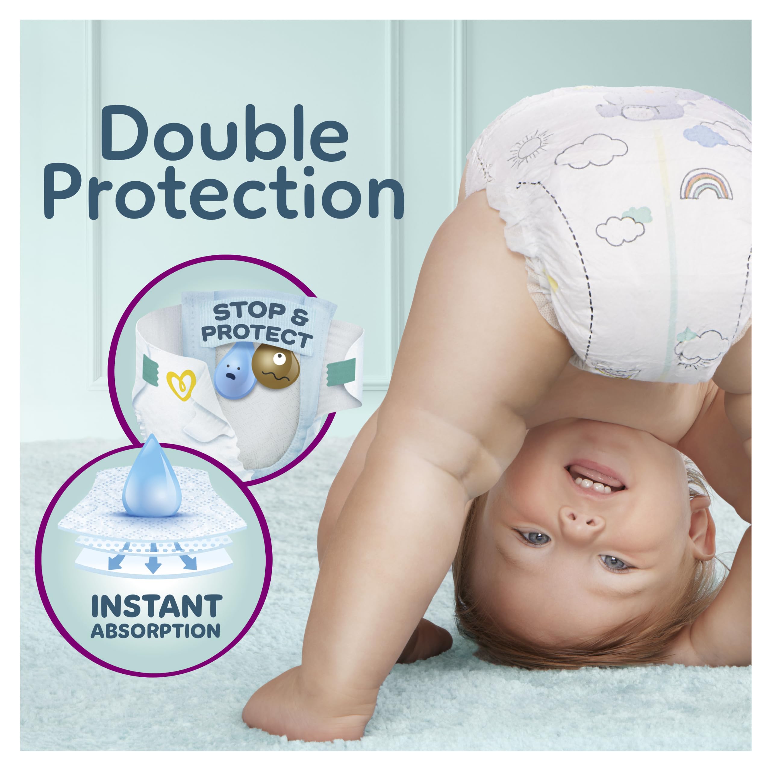Pampers Premium Protection Nappies Size 5 - 152 Nappies - 11-16kg Monthly Pack with Harmonie Aqua Wipes 10 Count - Damaged Box