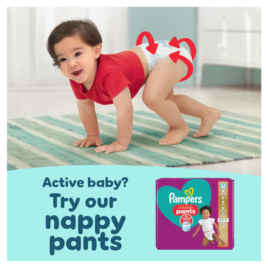 Pampers Premium Protection Nappies Size 5 - 152 Nappies - 11-16kg Monthly Pack with Harmonie Aqua Wipes 10 Count - Damaged Box