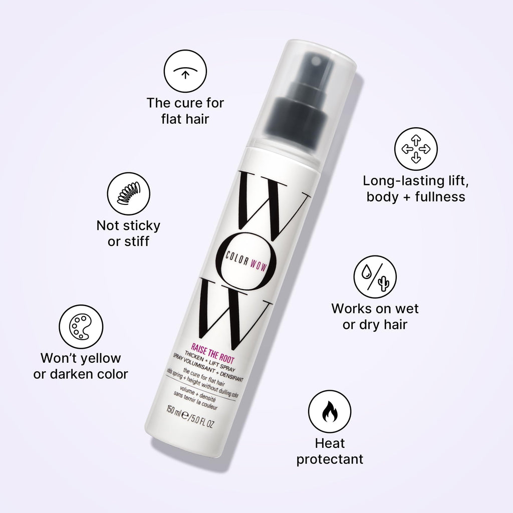 COLOR WOW Raise the Root - Volumising Spray for Fine, Flat Hair, Instant Lift at the Crown with Flexible, Non-Sticky Hold, 150ml - New