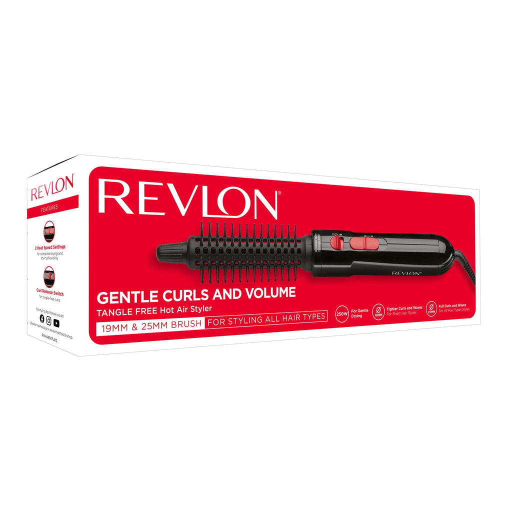 Revlon Tangle Free Hot Air Styler RVHA6017UK - Hair Dryer Brush - Black - Damaged Box