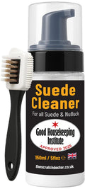 The Leather Clinic Suede & Nubuck Cleaner Foam 150ml - Shoes Boots Trainers - Brush & Cloth Kit - Dirt Stain Protector - Very Good