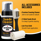The Leather Clinic Suede & Nubuck Cleaner Foam 150ml - Shoes Boots Trainers - Brush & Cloth Kit - Dirt Stain Protector - Very Good