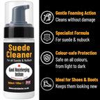 The Leather Clinic Suede & Nubuck Cleaner Foam 150ml - Shoes Boots Trainers - Brush & Cloth Kit - Dirt Stain Protector - Very Good