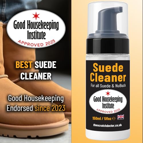 The Leather Clinic Suede & Nubuck Cleaner Foam 150ml - Shoes Boots Trainers - Brush & Cloth Kit - Dirt Stain Protector - Very Good