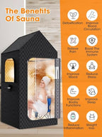 MQFORU Portable Steam Sauna XL - 195x90x90cm Indoor Home Spa Tent - 3L 1200W Steamer, Remote, Folding Chair, Black - Very Good