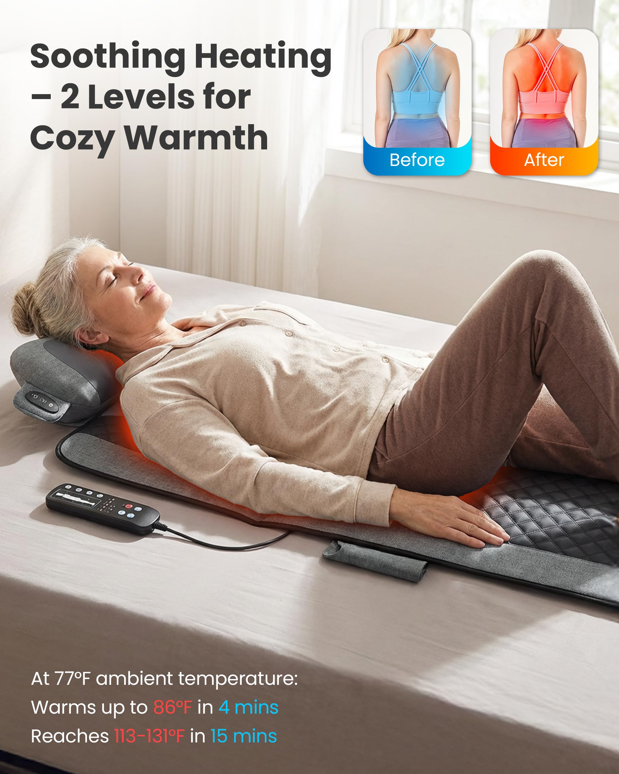 COMFIER Massage Mats Full Body with Heat, Bed Massager, Gifts - Very Good