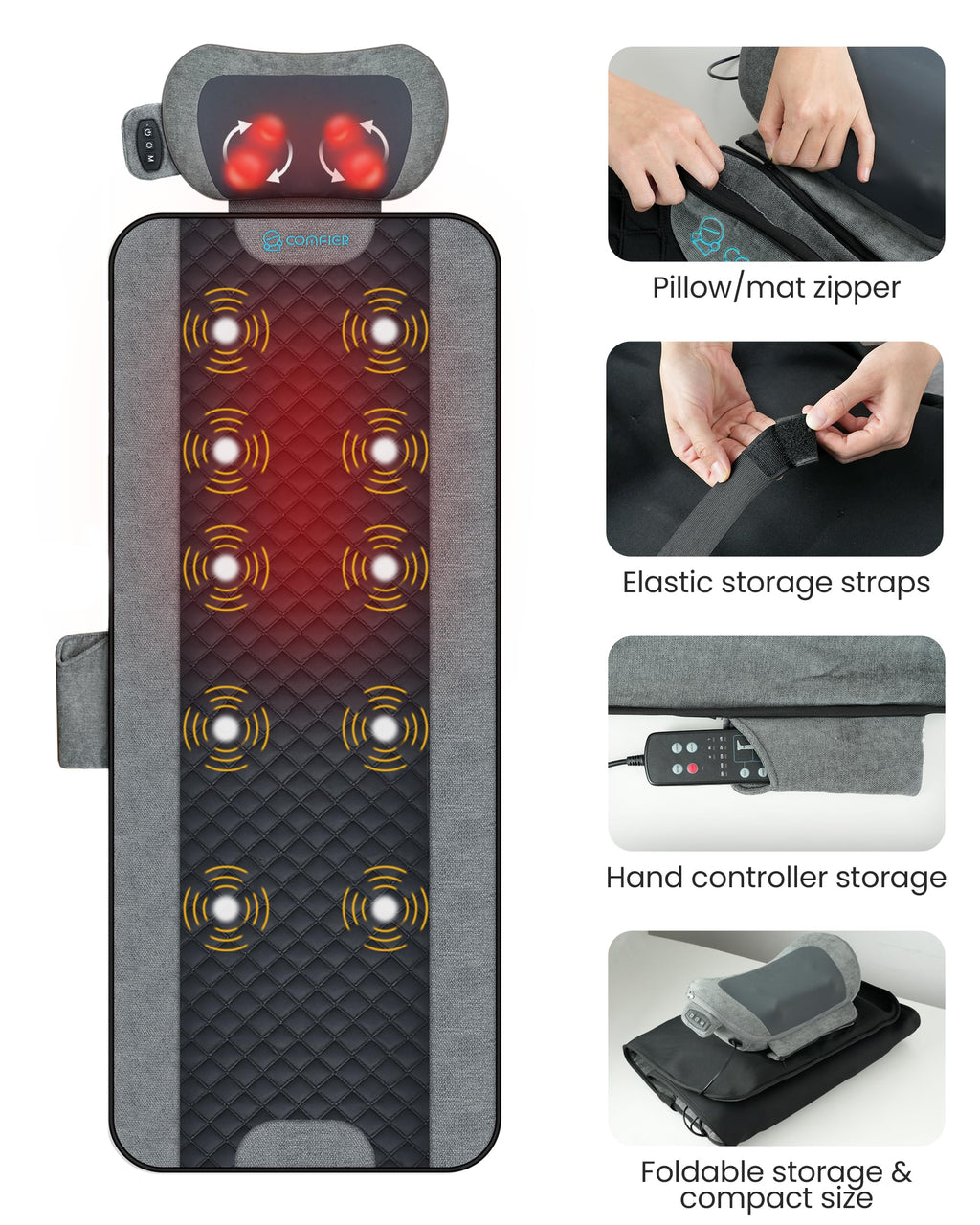 COMFIER Massage Mats Full Body with Heat, Bed Massager, Gifts - Very Good
