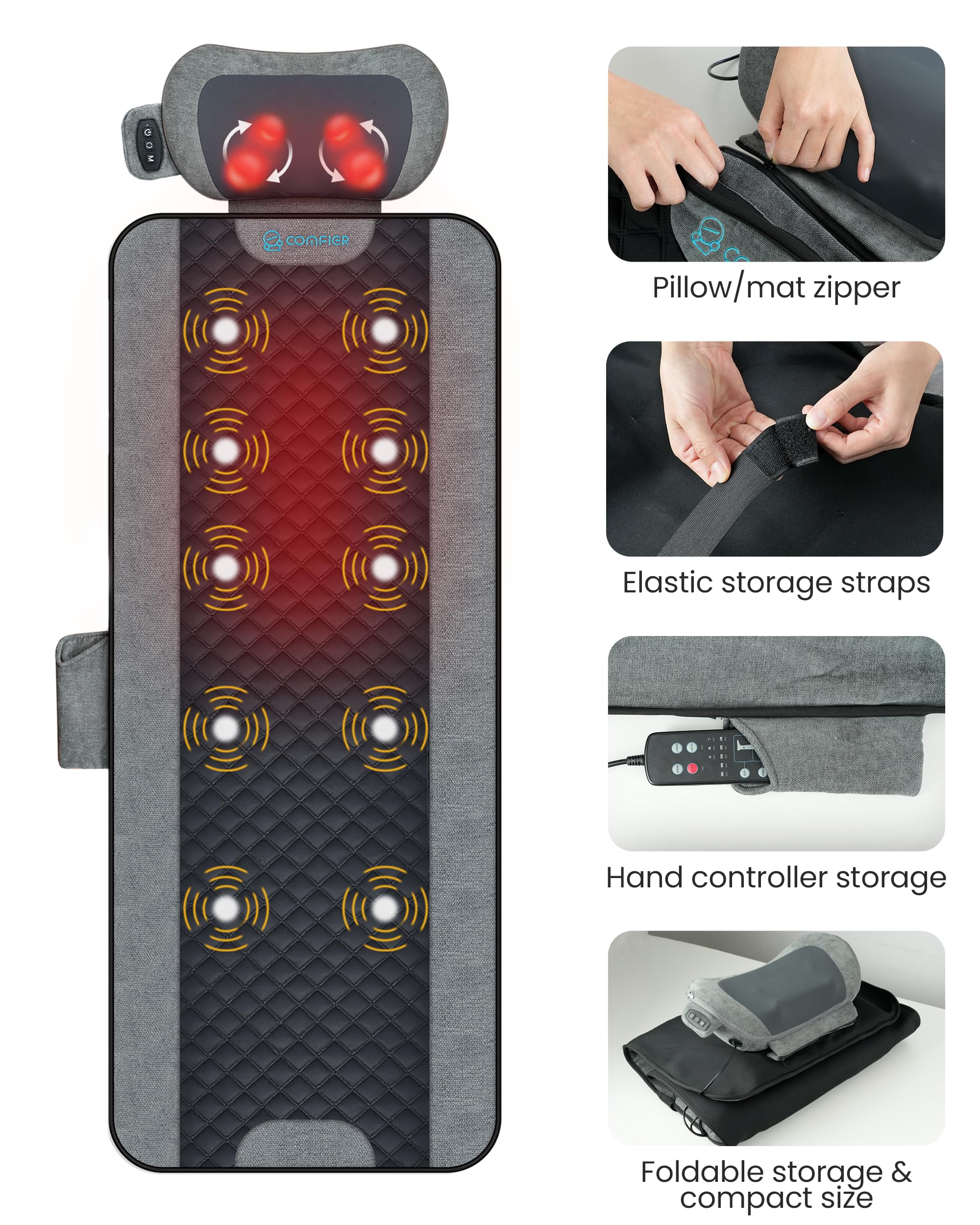 COMFIER Massage Mats Full Body with Heat, Bed Massager, Gifts - Very Good