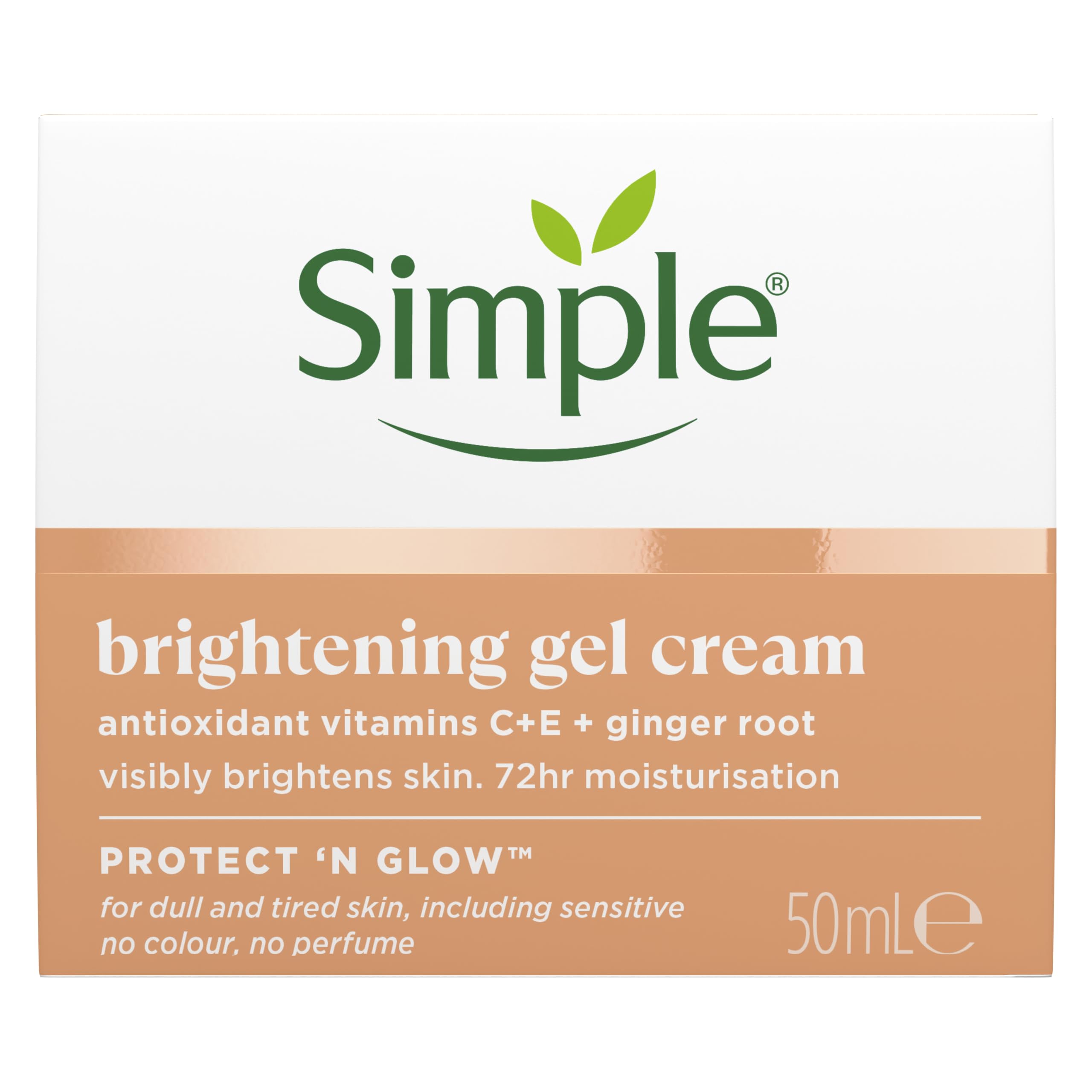 Simple Protect 'N' Glow Rest and Reset 72h Hydrating Gel cruelty-free, vegan moisturiser to enhance glowing skin 50 ml - New