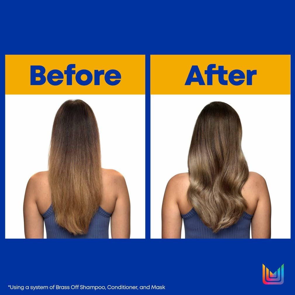 Matrix Brass Off Colour Protecting Blue Toning Conditioner, For Lightened Brown Hair, To Hydrate and Nourish - Damaged Box