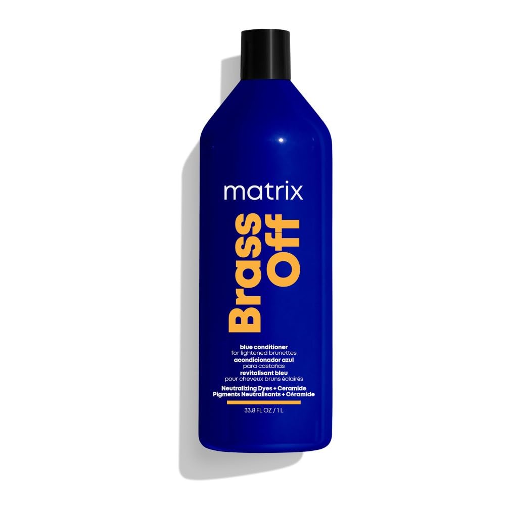 Matrix Brass Off Colour Protecting Blue Toning Conditioner, For Lightened Brown Hair, To Hydrate and Nourish - Damaged Box