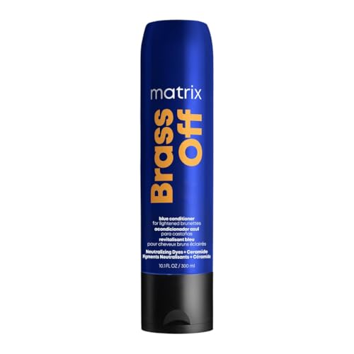 Matrix Brass Off Colour Protecting Blue Toning Conditioner, For Lightened Brown Hair, To Hydrate and Nourish - Damaged Box