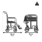 PEPE Mobility Lightweight Folding Wheelchair for Adults, Small for Indoors, Foldable Footrests, Manual Brake, Seatbelt - Very Good