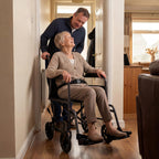 PEPE Mobility Lightweight Folding Wheelchair for Adults, Small for Indoors, Foldable Footrests, Manual Brake, Seatbelt - Very Good