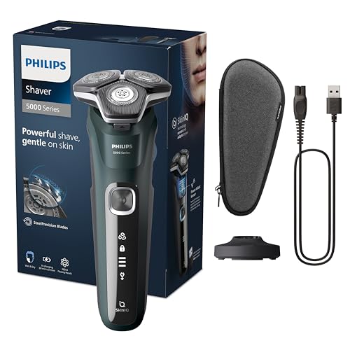 Philips Shaver Series 5000 S5884/35 Wet & Dry Electric Men's Razor with Charging Stand & Travel Case - Damaged Box