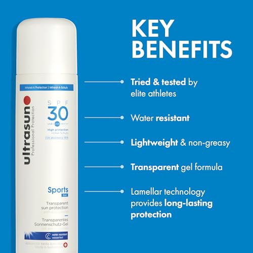 Ultrasun Sports Gel SPF30 400ml - High Protection Sunscreen Lotion UVA UVB Water Resistant - New