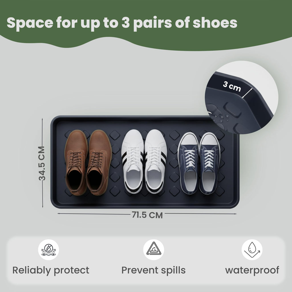 GARDENIX 2 Pack Shoe Drip Trays - Multi-Purpose Boot Mat - Drying Mat - 71.5x34.5x3cm - Rain Autumn Winter - Very Good