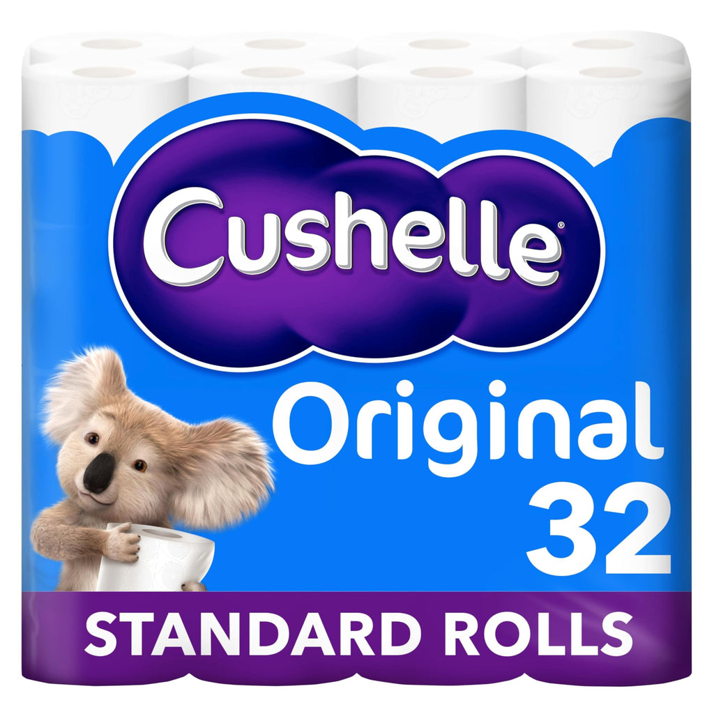 Cushelle Original Toilet Roll - 32 Standard Rolls - Bulk Pack - Soft Toilet Paper - Damaged Box
