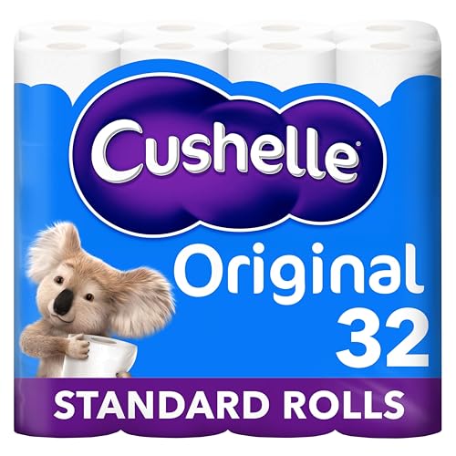 Cushelle Original Toilet Roll - 32 Standard Rolls - Bulk Pack - Soft Toilet Paper - Damaged Box
