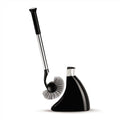 simplehuman Toilet Brush with Holder - Stiff Bristles, Drip-Free, Easy Store, Black Plastic, Stainless Steel Rod BT1084 - Damaged Box