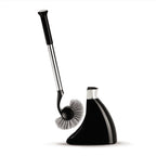 simplehuman Toilet Brush with Holder - Stiff Bristles, Drip-Free, Easy Store, Black Plastic, Stainless Steel Rod BT1084 - Damaged Box