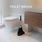 simplehuman Toilet Brush with Holder - Stiff Bristles, Drip-Free, Easy Store, Black Plastic, Stainless Steel Rod BT1084 - Damaged Box
