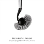 simplehuman Toilet Brush with Holder - Stiff Bristles, Drip-Free, Easy Store, Black Plastic, Stainless Steel Rod BT1084 - Damaged Box